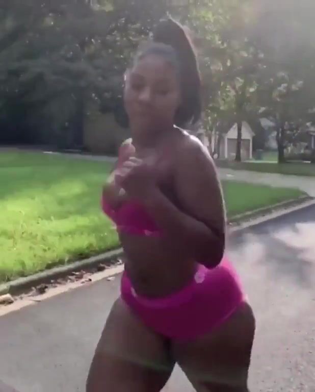 You’re mowing the grass and she runs by doing this.. what you doing?