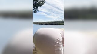 Big Butts In Skirts: Tasty Ass in White Dress Moving #3
