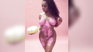 Only wearing cake icing