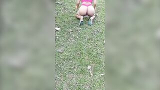 Big Black Ass: flashing my caramel booty in the park #2