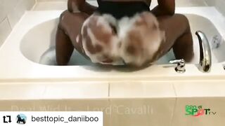 Big Black Ass: Shaking her big ass in the bathtub #2