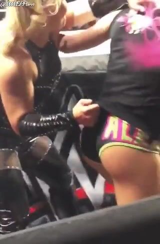 Nattie pulls Alexa's shorts