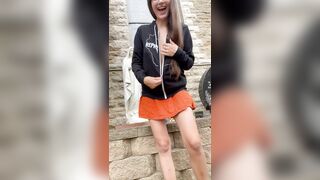 Just a Wisconsin girl plugged outside of church